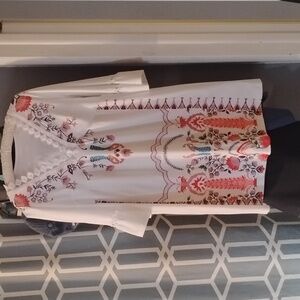 Floral Embroidered White Dress